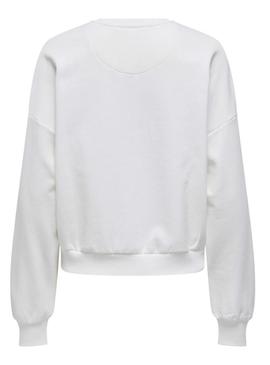 Moletom Only Tammie branco para mulher.