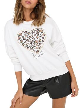 Moletom Only Tammie branco para mulher.