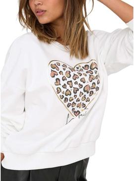 Moletom Only Tammie branco para mulher.