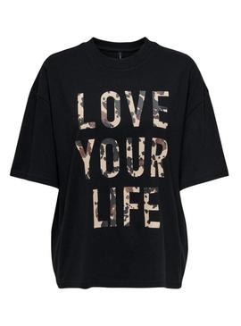 Camiseta Only Riri preta para mulher.