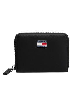 Carteira Tommy Jeans Cool preta para mulher.