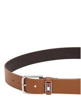 Cinto Tommy Jeans Scanton marrom para homem.