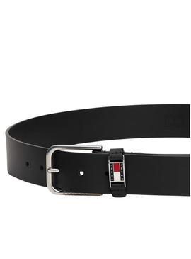 Cinto Tommy Jeans Scanton preto para homem.