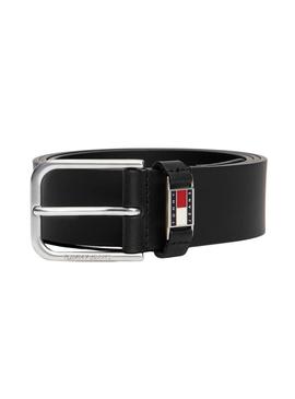 Cinto Tommy Jeans Scanton preto para homem.