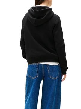 Moletom Tommy Jeans Linear preto para mulher.