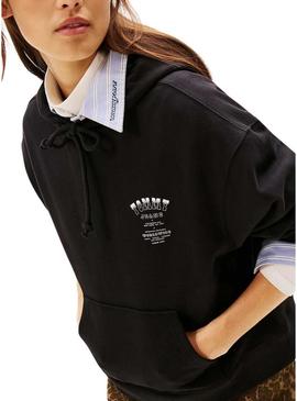 Moletom Tommy Jeans Western preto para mulher