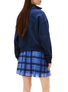 Moletom Tommy Jeans Boxy azul para mulher.