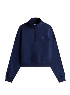 Moletom Tommy Jeans Boxy azul para mulher.