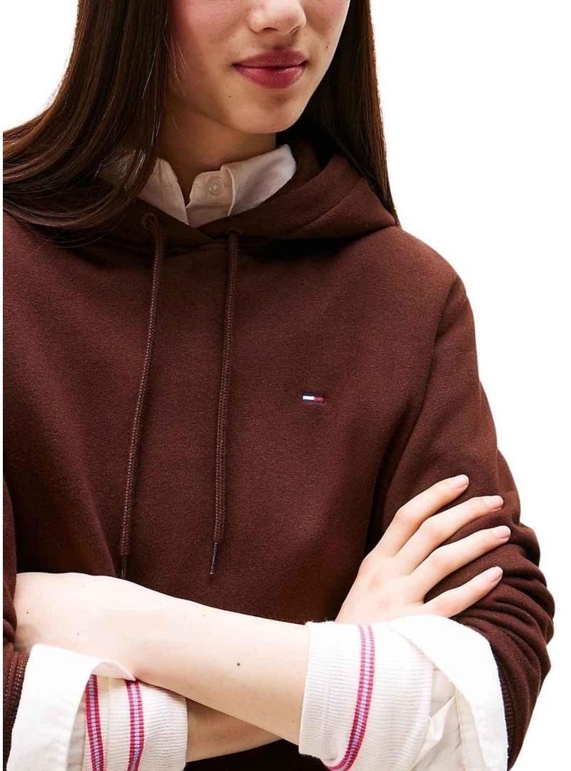 Moletom com capuz Tommy Jeans marrom para mulher