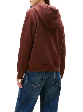 Moletom com capuz Tommy Jeans marrom para mulher