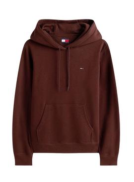 Moletom com capuz Tommy Jeans marrom para mulher