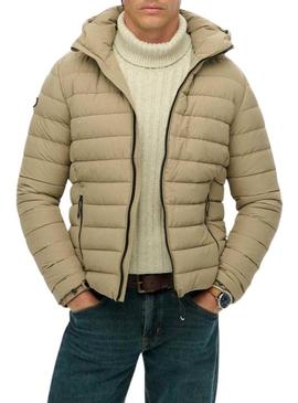 Jaqueta acolchoada Superdry Fuji bege para homens.
