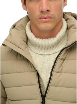 Jaqueta acolchoada Superdry Fuji bege para homens.