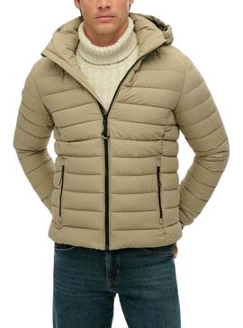 Jaqueta acolchoada Superdry Fuji bege para homens.