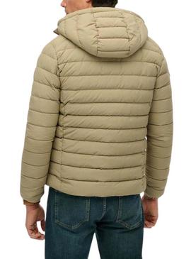 Jaqueta acolchoada Superdry Fuji bege para homens.