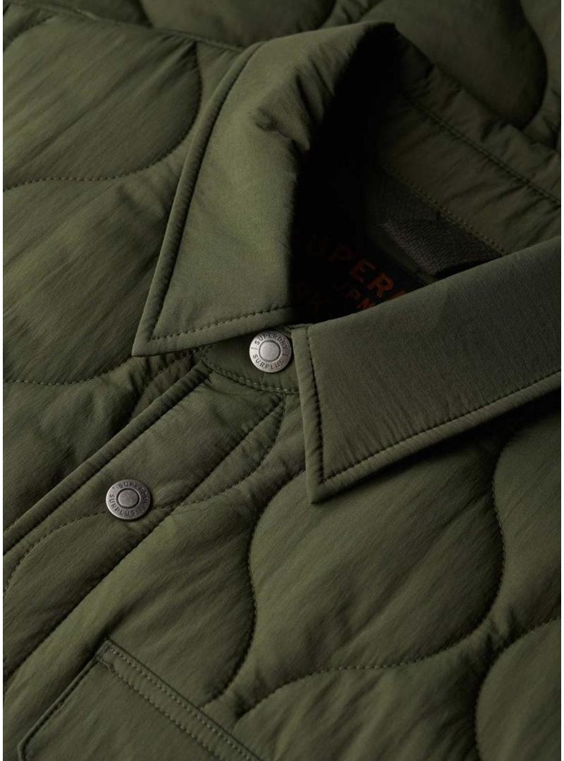 Camisa de superávit Superdry verde para homem