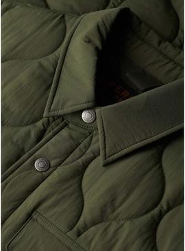 Camisa de superávit Superdry verde para homem