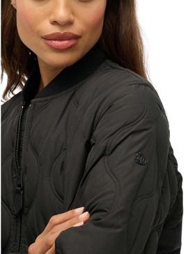 Casaco Superdry Acolchoado preto para mulher