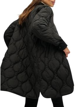Parka Superdry Quilted preta para mulher.
