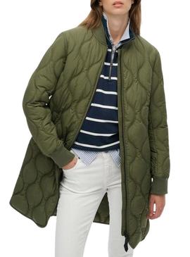 Parka Superdry Quilted verde para mulher.