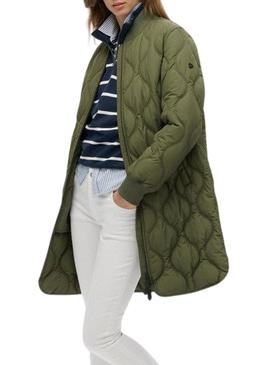 Parka Superdry Quilted verde para mulher.