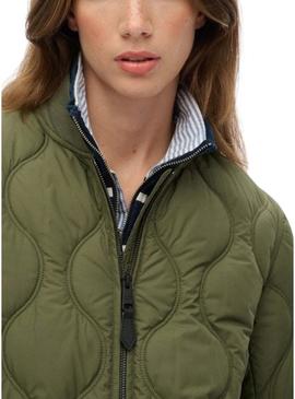 Parka Superdry Quilted verde para mulher.