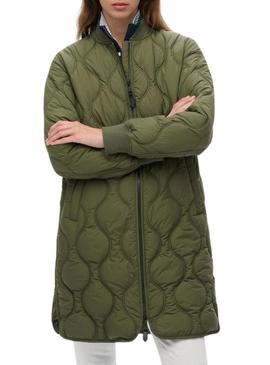Parka Superdry Quilted verde para mulher.