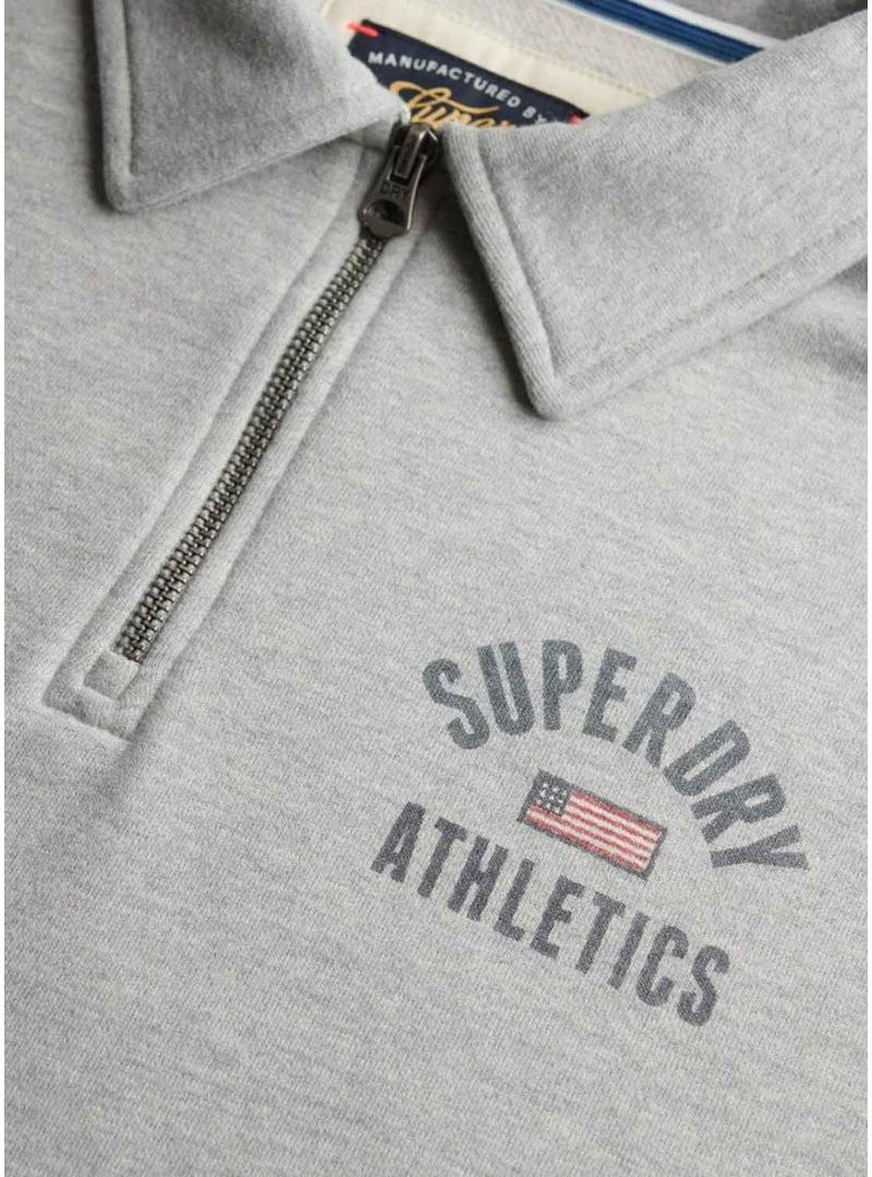 Moletom Superdry Athletic cinza para mulher.