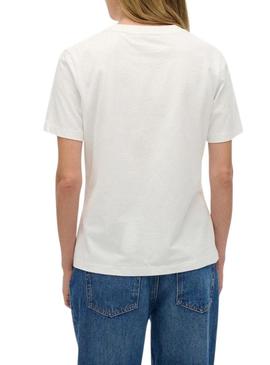 Camiseta Superdry Essential logo branca para mulher.