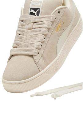 Sapatilhas Puma Suede XL bege para mulher.