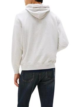 Camisola Tommy Jeans Hoodie DNA cinzenta para homem.