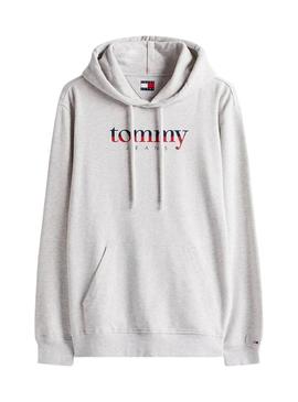 Camisola Tommy Jeans Hoodie DNA cinzenta para homem.