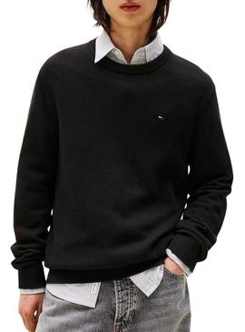 Camisa Tommy Jeans Slim preta para homem.