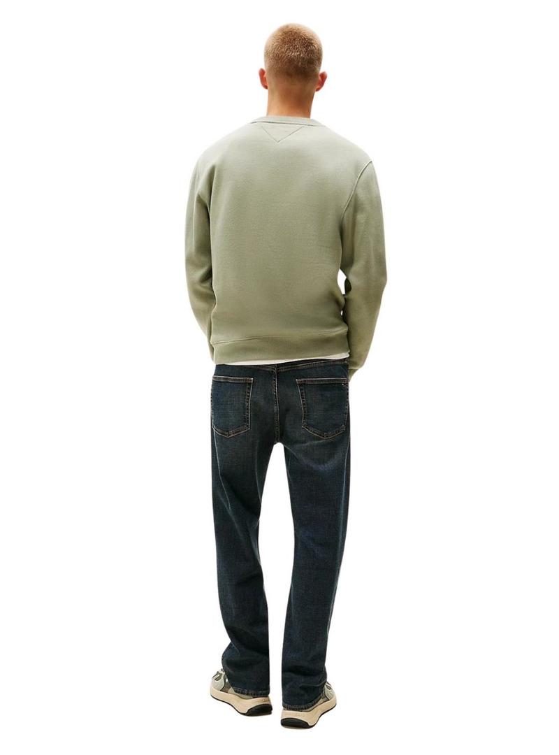 Camisola Tommy Jeans Crew verde para homem