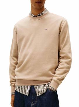 Camisola Tommy Jeans Crew bege para homem