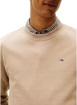 Camisola Tommy Jeans Crew bege para homem