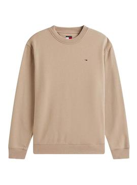 Camisola Tommy Jeans Crew bege para homem