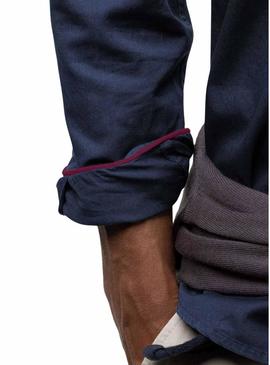 Camisa El Ganso Dyed azul para homem.