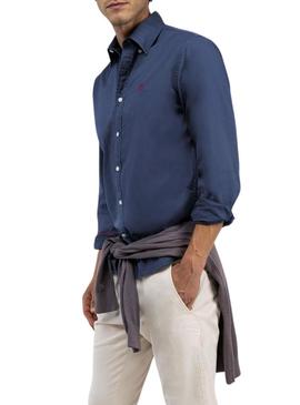 Camisa El Ganso Dyed azul para homem.