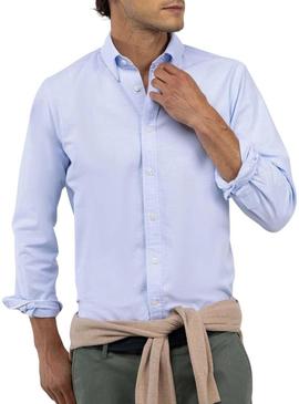 Camisa El Ganso Oxford azul para homem.