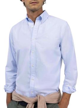 Camisa El Ganso Oxford azul para homem.