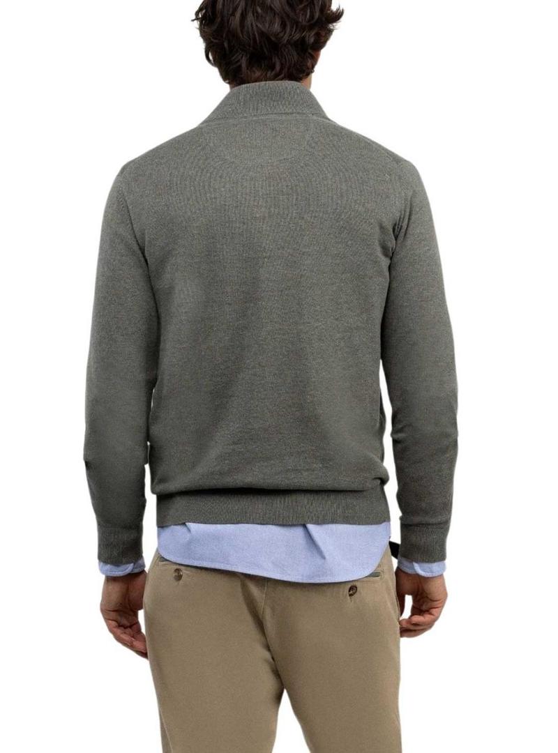 Camisola El Ganso com gola verde para homem.