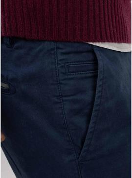 Calça chinesa El Ganso azul marinho slim fit para homem.