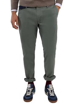 Calça chinesa O Ganso verde slim fit para homem