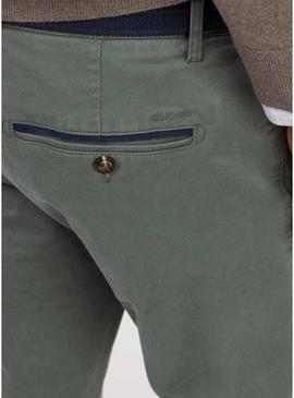 Calça chinesa O Ganso verde slim fit para homem