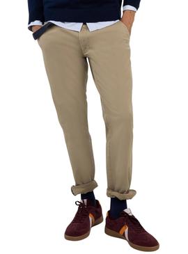 Calça chinesa El Ganso cáqui slim fit para homem