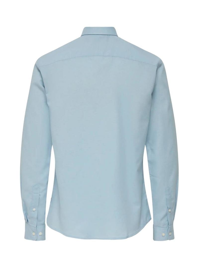 Camisa Only and Sons Alvares oxford azul slim para homem