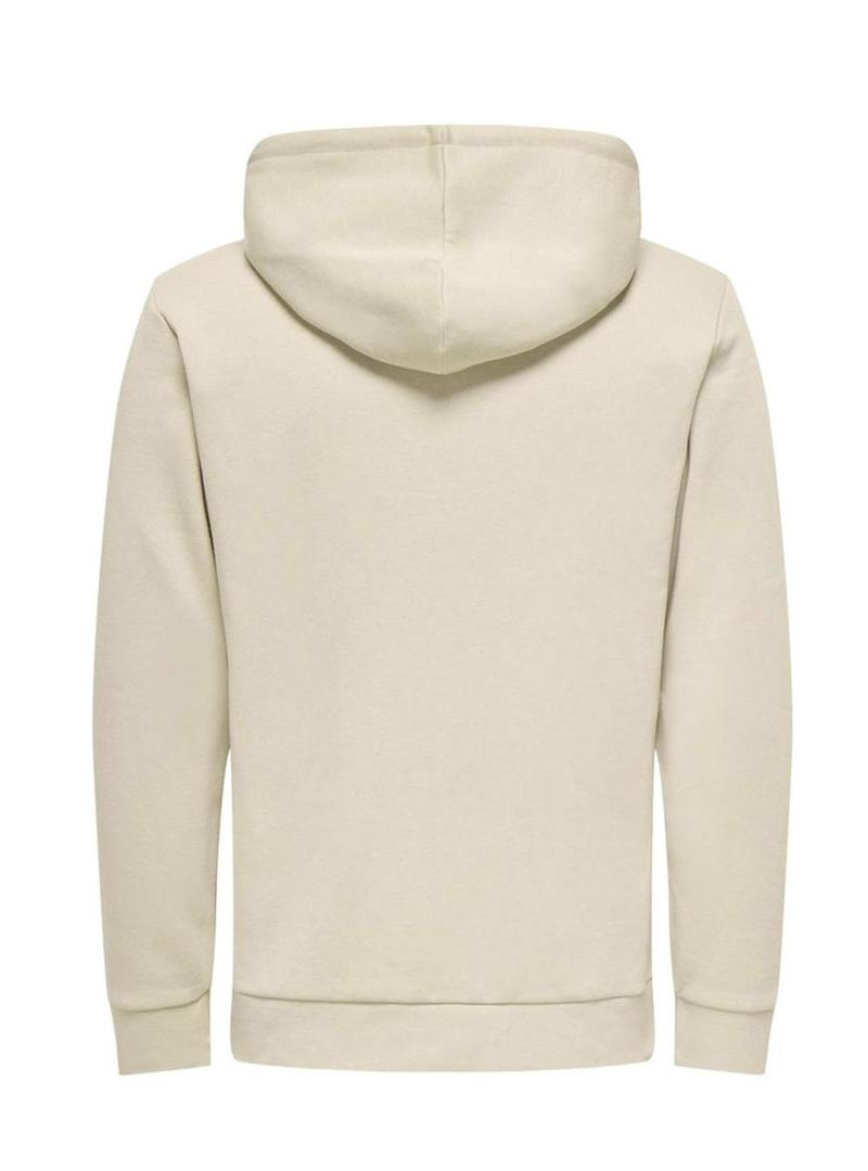 Moletom Only and Sons Chase regular bege para homem.