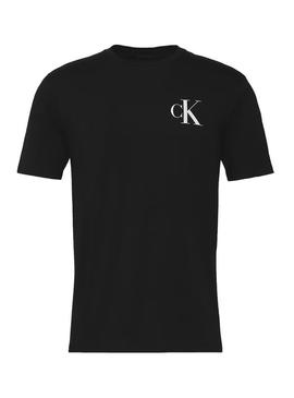 Camisa Calvin Klein Chest Logo preta para homem