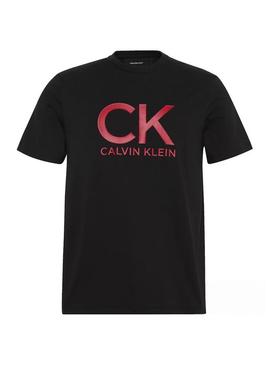Camiseta Calvin Klein Graphic preta para homem.
